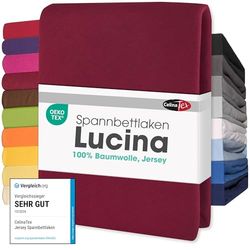 CelinaTex Lucina bäddmadrass 180 x 200 – 200 x 200 cm bordeaux röd bomull dra-på-lakan