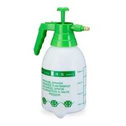 Relaxdays Spruzzatore a Pressione, Nebulizzatore, Valvola Regolabile in Ottone, Manometro Bottiglia Pesticidi 2 L, Verde