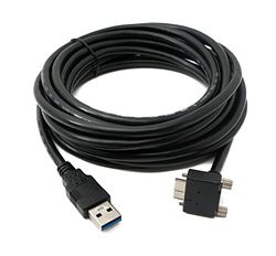 System-S Cavo USB 3.0 5 m Micro B maschio a tipo A spina vite angolo nero
