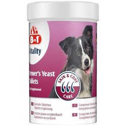 8in1 Compresse di Lievito di Birra per cani - Combinazione unica di vitamine per tutti i cani, supporta la cura della pelle e del pelo, 1 lattina (260 compresse)