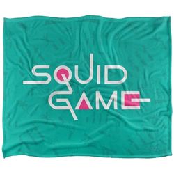 Squid Game Couverture Douce au Toucher Soyeux avec Logo Aqua 152 x 127 cm