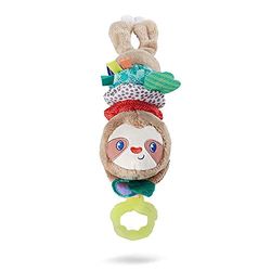 Infantino Music & Motion Perezoso Desmontable, Peluche Musical con Mordedor de Múltiples Texturas para la Exploración Táctil Sin BPA, se Adhiere Fácilmente a los Cochecitos y Gimnasios para Bebés