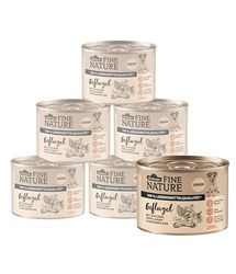 Dehner Fine Nature Junior, hondenvoer van levensmiddelenkwaliteit, gevogelte, 6 x 200 g (1,2 kg)