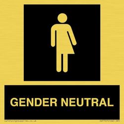 Non-gender specific in black panel Sign - 85x85mm - S85
