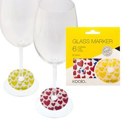 (144 Count) Reusable Cup Markers, Hearts Print