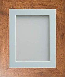 Frame Company Watson Range Rustic 40x40cm Picture Photo Frame with Light Blue Mount for Image 30x30cm *Choice of Sizes* Fitted with Real Glass
