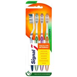 Signal – Cepillo de dientes de protección integral – Cepillo 100% reciclable fabricado con 80% de plástico reciclado – Suave (juego de 4 cepillos de dientes)