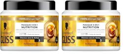 Schwarzkopf - GLISS - Masque 4en1 - Nutrition - Huile de Marula - Haptiq System - Crée des Micro-Liaisons Capillaires - Cheveux Sec et Rêches - Soin Intense - Nourrit & Repare - 400ml (Lot de 2)