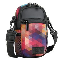 USA GEAR Compact Camera Case (Geometric) Point and Shoot Camera Bag with Accessory Pockets, Rain Cover and Shoulder Strap - Compatible with Sony CyberShot, Canon PowerShot ELPH, Nikon COOLPIX and More