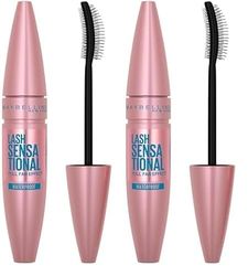 Maybelline Mascara, Lash Sensational Volumizing and Thickening Waterproof Mascara, Black (Pack of 2)