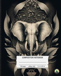 Composition Notebook - Elephant | 7.5x9.25 inches, 120 College Ruled Pages | Animals Collection | For School, College, Office, Sketching, Hobby, Work