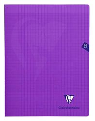 Clairefontaine - Ref 373361C - Mimeys Side Stapled Notebook (96 Pages) - A4+ Size, Polypro Cover, 90gsm Brushed Vellum Paper, Séyès Ruling - Purple Cover