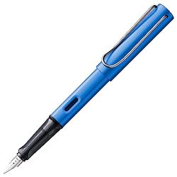 Lamy AL-star oceanblue - Pluma estilográfica con empuñadura ergonómica y plumín de acero pulido en tamaño F - cuerpo de aluminio ligero - incluye cartucho T 10 azul - Diestro