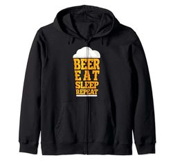 Comer dormir beber cerveza repetir regalo Sudadera con Capucha