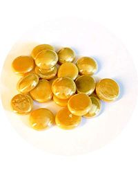 MesBilles - 250 GR Beige Glossy Billes Plates - 60 Galets en Verre 20 mm Cailloux en Verre décoratifs