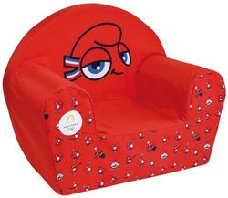 FUN HOUSE Enfant 713593 Jeux Olympiques Paris 2024 Fauteuil Club JO Origine France Garantie H.42 X L.52 X P.33 CM, Rouge