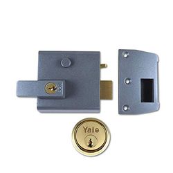 Yale B-1-DMG-PB-60 - Pestillo de Doble Bloqueo - 60 mm - Acabado metálico Oscuro/latón Pulido de Alta Seguridad Que se Puede Bloquear Desde el Interior con Llave