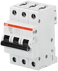 ABB S203M-D16 Miniature Circuit Breaker, 3 Pole, Type D, 10kA/15kA Breaking Capacity, 16 Amp Current (2CDS273001R0161)