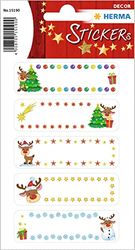 HERMA 15190 Pegatinas de Navidad, Little Rudolph (10 pegatinas, papel, purpurina), autoadhesivas, decoración navideña, etiquetas adhesivas permanentes para Navidad, regalos, manualidades, calendario de adviento, colorido