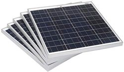 RS PRO Modulo solare monocristallino 45 W, 634 x 535 x 25 mm, 270 W, 22 V/10 Ah, 40 °C + 85 °C, efficienza 17%, confezione da 5 pezzi