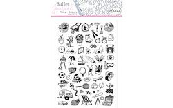 Aladine - Stampo Bullet Journal ACTIVITEITEN OUTDOOR - Schuimstempelbord, siliconen voetafdruk - Ideaal voor bullet journal, scrapbooking, notitieboeken - DIY creatieve hobby's