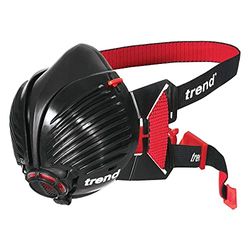 Trend SM Stealth Máscara anti-pó P3 respirador reutilizável, APF20 X WEL, inclui filtros substituíveis, cores sortidas (preto/vermelho ou preto/verde), pequeno médio, STEALTH/SM