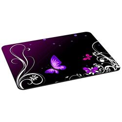 Pedea - Tapete de rato (tamanho grande), design de borboletas, roxo