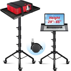 CAHAYA Projektorstativ med 4 rullar halkfri kudde halkfritt bälte typ hopfällbart stativ konferensrum hem teater justerbar höjd från 73,6 cm till 165 cm, belastning 10 kg CY0332