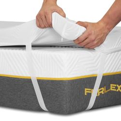 Ferlex - Wodoodporny topper ViscoGel 5 cm | 100% wiskoelastyczna nakładka | Bardzo miękka i chłodna tkanina Tencel | Zdejmowana i nadająca się do prania nakładka na materac (105x190)