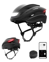 Lumos Ultra Smart Helm | Fietshelm | led-verlichting voor en achter | Richtingaanwijzers | Remlichten | Bluetooth aangesloten | Volwassene: Dames, heren (M (54-61cm), Charcoal Black)