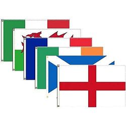 Kit 6 Drapeaux Tournoi des 6 nations de Rugby 150x90 cm - Drapeau Six Nations 90 x 150 cm - AZ FLAG