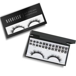 Nanolash DIY Eyelash Extensions 36 pcs - cluster lashes DIY, cluster false eyelashes for lash extensions at home, individual cluster lashes (Black, HEARTBREAKER)