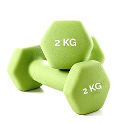Coppia Manubri (2 x 2 kg) Pesi Esagonali Neoprene ideali per Esercizi di Functional Fitness Set DUMBBELLS Casa Palestra