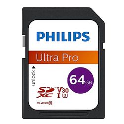 Philips SDXC Card/Tarjeta SDXC de Philips 64GB Clase, UHS-I U3, 4K