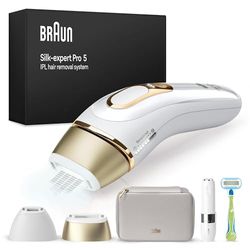 Braun Luz Pulsada Silk-expert Pro 5 PL5156 IPL, Eliminación Del Vello En Casa, Funda, Maquinilla De Depilación Venus, 2 Cabezales