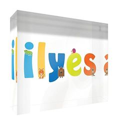 Little helper herinnering deco acryl transparant gepolijst als diamantstijl illustratief bont met de naam de jeune jongens Ilyes 7,4 x 10,5 x 2 cm klein