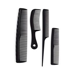 Manicare Family Combs, Pack of 4 Hair Combs, Tail Comb, Pocket Comb, Detangling And Cutting, For All Hair Types And Lengths, Anti-Static, Professional Salon Hairdressing, Barber, Brush
