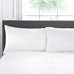 Appletree Plain Dye Bedding Par de fronhas de almofada de 200 fios, algodão, branco, 76 x 48 cm