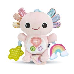 VTech - Eliott, Bébé Axolotl Musical, Peluche Bébé Interactive et Sensorielle, Jouet d'Éveil Poussette Fabriqué avec des Matériaux Plus Durables, Cadeau de Naissance Dès 3 Mois - Contenu en Français