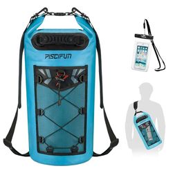 Piscifun Mochila impermeable de 10 L, 20 L, 30 L, 40 L, mochila flotante con funda impermeable para teléfono para deportes acuáticos, pesca, canotaje, kayak, surf, rafting, regalo para hombres y