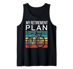Il mio piano pensionistico Funny Bike Riding Rider Ritirato Canotta