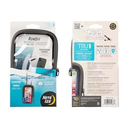 Nite Ize Runoff waterdichte telefoonhoes met TRU rits, kaarthouder + Lanyard, IP67 waterdicht telefoonhoesje voor iPhone/Galaxy/Pixel tot 6,6 cm lang, past in zakken, houtskool