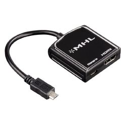 Hama MHL Adaptador HDMI para telemóvel (1080p, 20 cm), preto