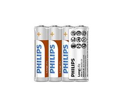 Philips Pilhas AAA - R03L4F, conjunto de 4 pilhas, tecnologia de cloreto de zinco, 3 anos de duração