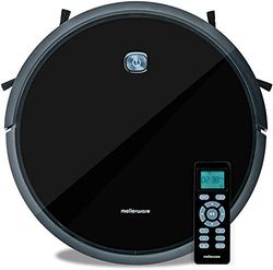 Mellerware City Lite Robot Vacuum Cleaner with Remote and Programmable Vacuum, Mop, Scrub and Sweep. 1400PA Suction Motor 160 Minute Runtime. Silent. Black