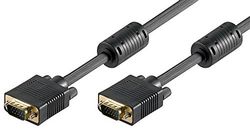 Goobay 50135 Câble de Moniteur Full HD SVGA, Doré, Noir, 2m Longueur