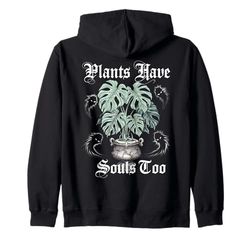 Cute Ghost Plant Monstera Aesthetic Cottagecore Zip Hoodie