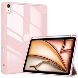 ProCase Beschermhoes voor iPad Air 11 inch (M2) 2024, iPad Air 5e generatie 10,9 inch 2022/iPad Air 4. 2020, beschermhoes met penhouder, magnetische beschermhoes, valbescherming, roze
