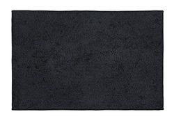 WENKO Tapis de bain Ono, tapis de douche 100 % coton avec hauteur de poil de 10 mm pour une sensation douce au toucher, dessous antidérapant, lavable à 40 °C, (L x P) : 50 x 80 cm, gris ardoise