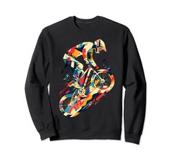 Artsy BMX Racer en Arte Abstracto Ciclismo BMX Racing Sudadera